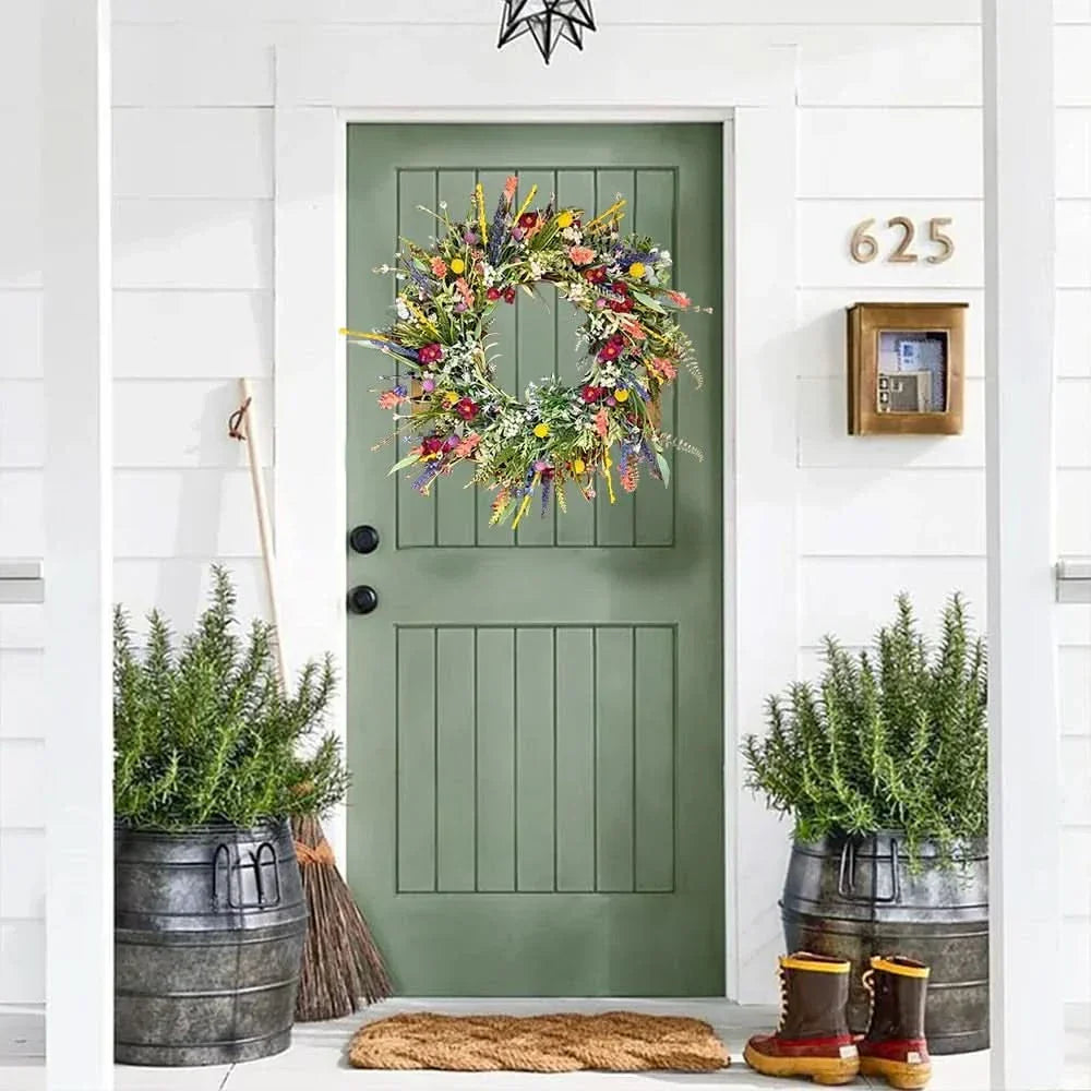 Handmade Floral Door Wreath - Indoor & Outdoor