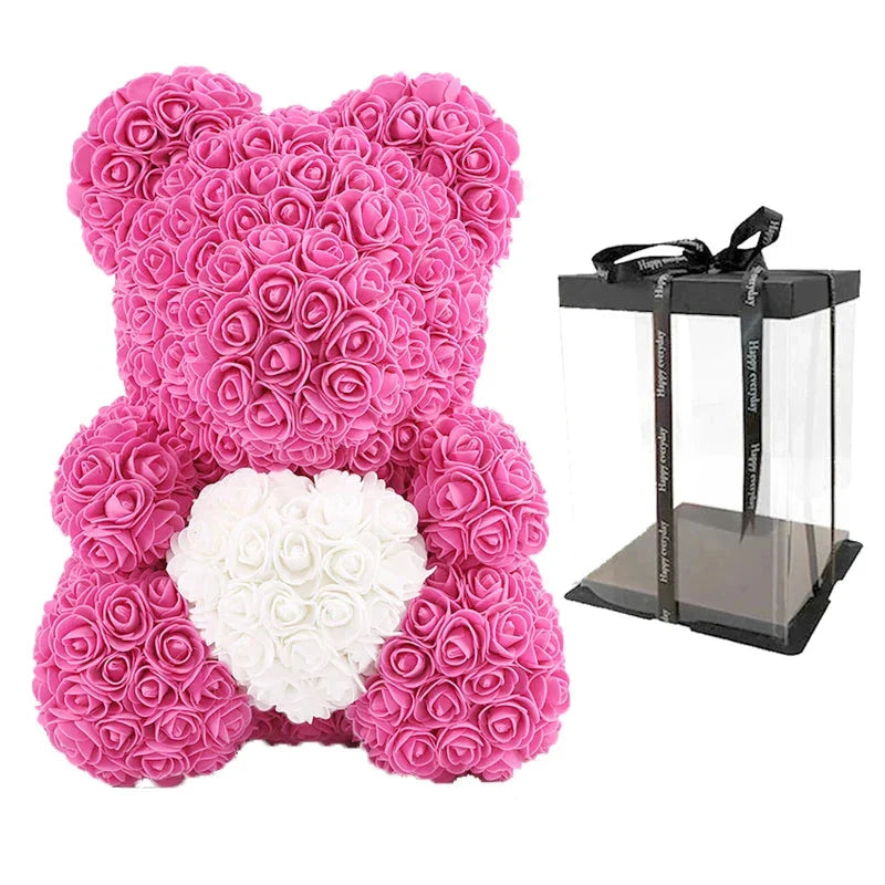 Handmade Romantic Rose Teddy Bear Decoration