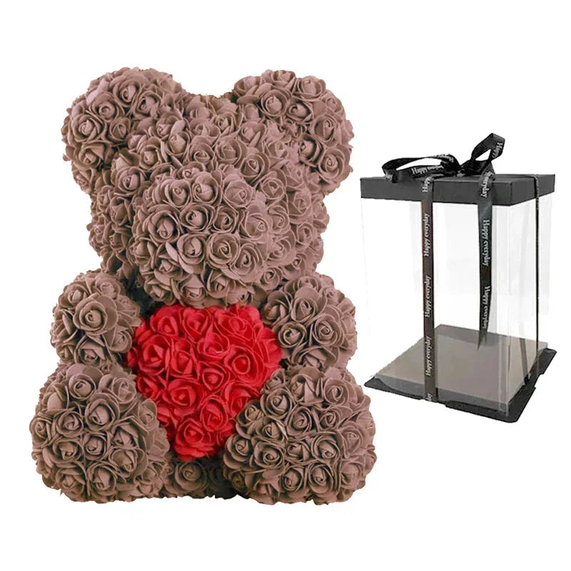 Handmade Romantic Rose Teddy Bear Decoration