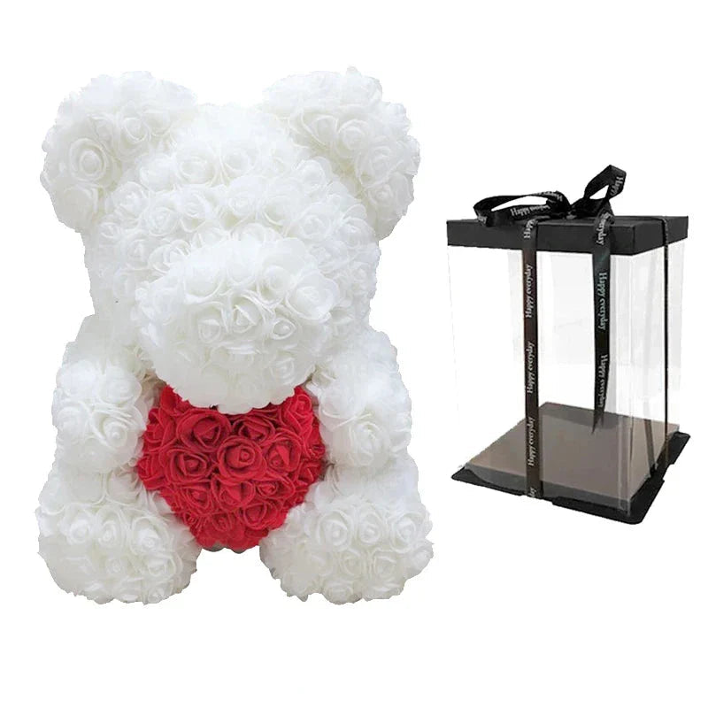 Handmade Romantic Rose Teddy Bear Decoration
