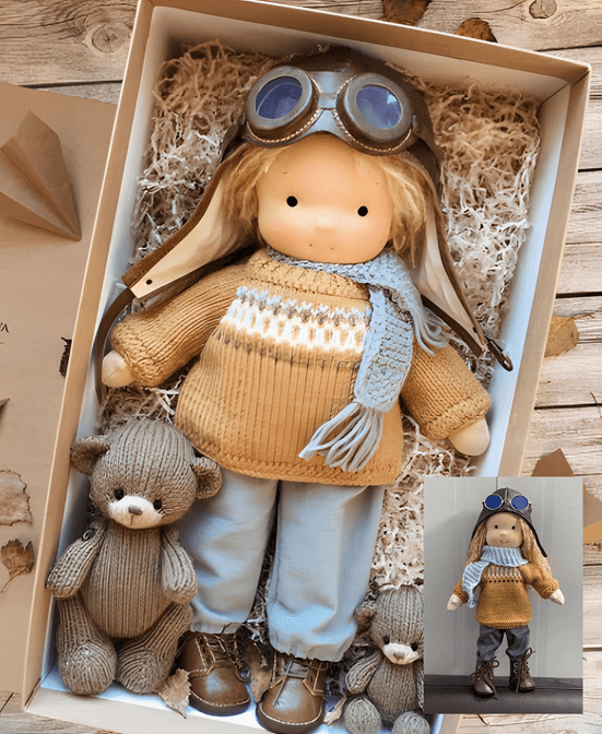 Handmade Waldorf Cotton Cuddle Doll