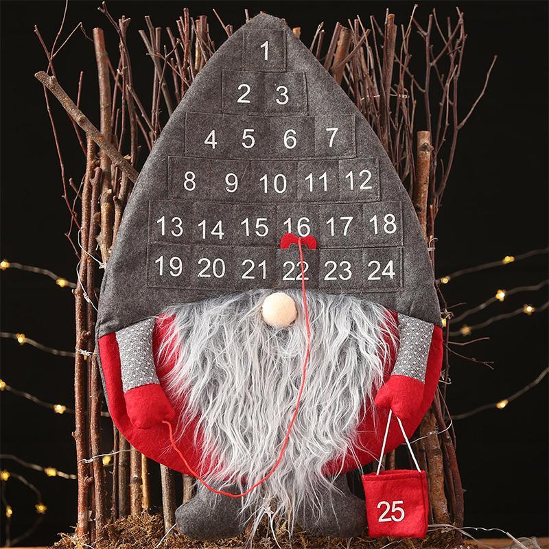 Calendrier de l’Avent suspendu avec compte à rebours du Père Noël