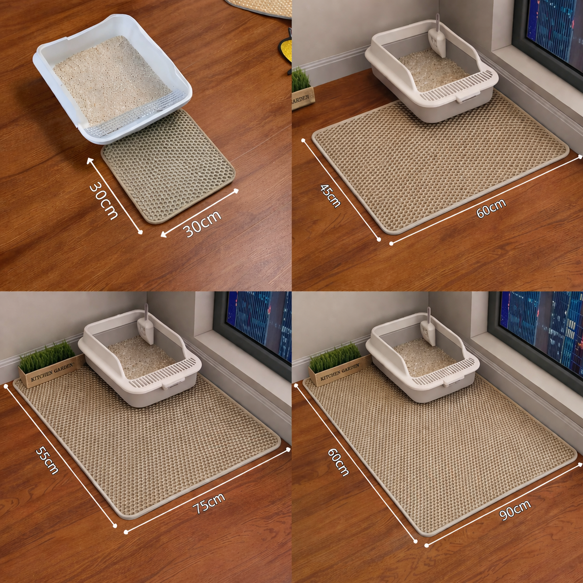 Heavy-Duty Dual-Layer Waterproof Pet Litter Mat Floor Protector