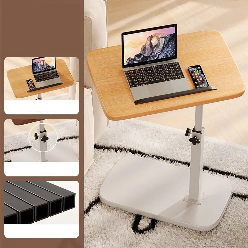 Height-Adjustable Rolling Laptop Desk with 360° Swivel Tabletop, 45–80 cm, 30 kg Capacity
