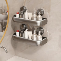 Height-Adjustable Suction Cup Bathroom Shelf