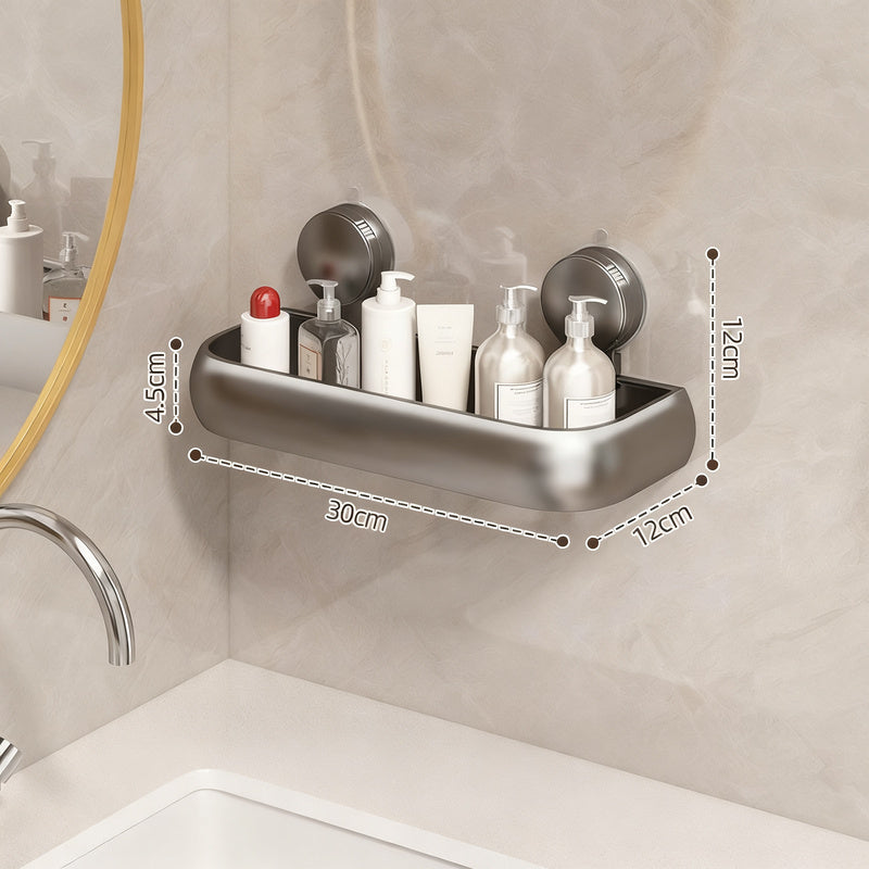 Height-Adjustable Suction Cup Bathroom Shelf
