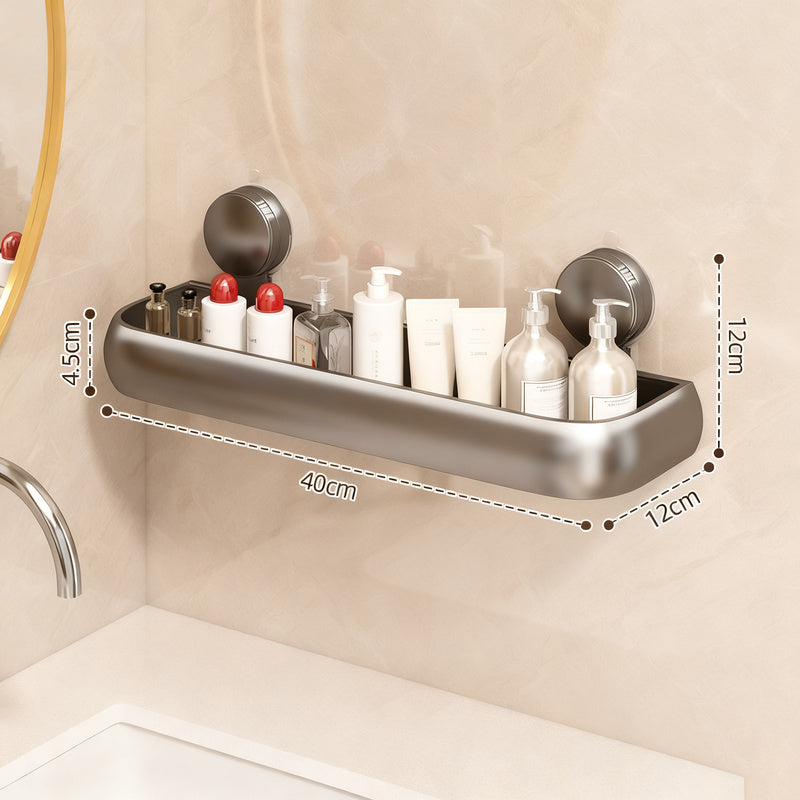 Height-Adjustable Suction Cup Bathroom Shelf