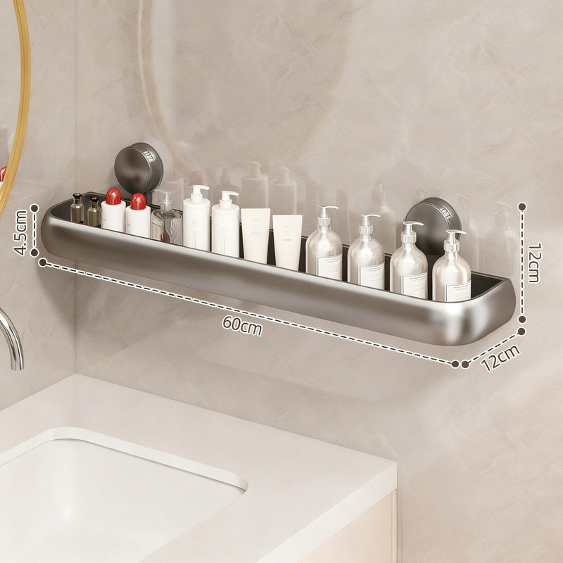 Height-Adjustable Suction Cup Bathroom Shelf
