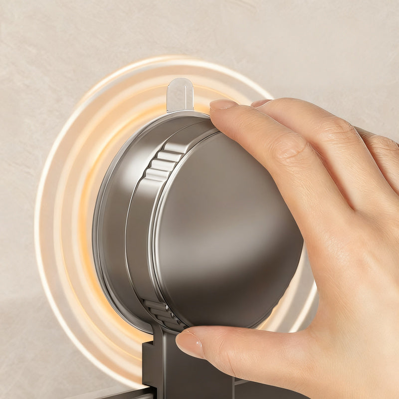 Height-Adjustable Suction Cup Bathroom Shelf