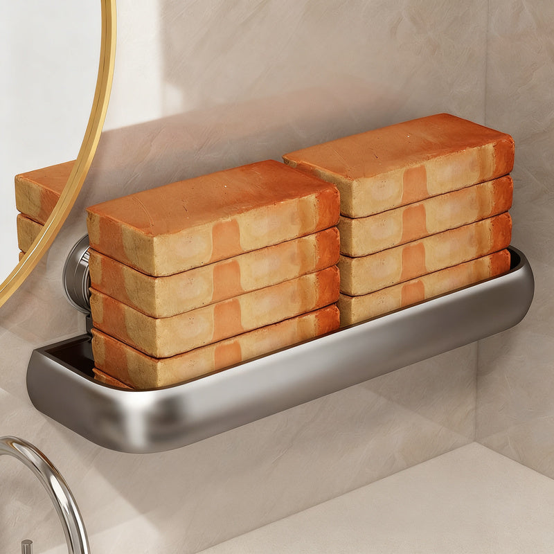 Height-Adjustable Suction Cup Bathroom Shelf