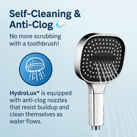 Pommeau de douche haute pression avec technologie Turbo Boost et filtration