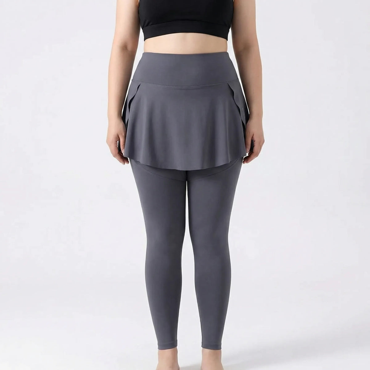 High-Waisted Skirt-Overlay Leggings