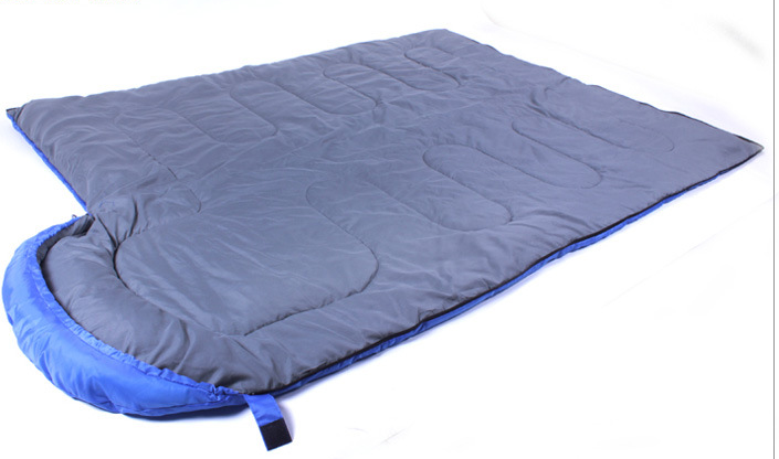 Sac de couchage à capuche avec fermeture éclair sur toute la longueur, pour le camping et la randonnée