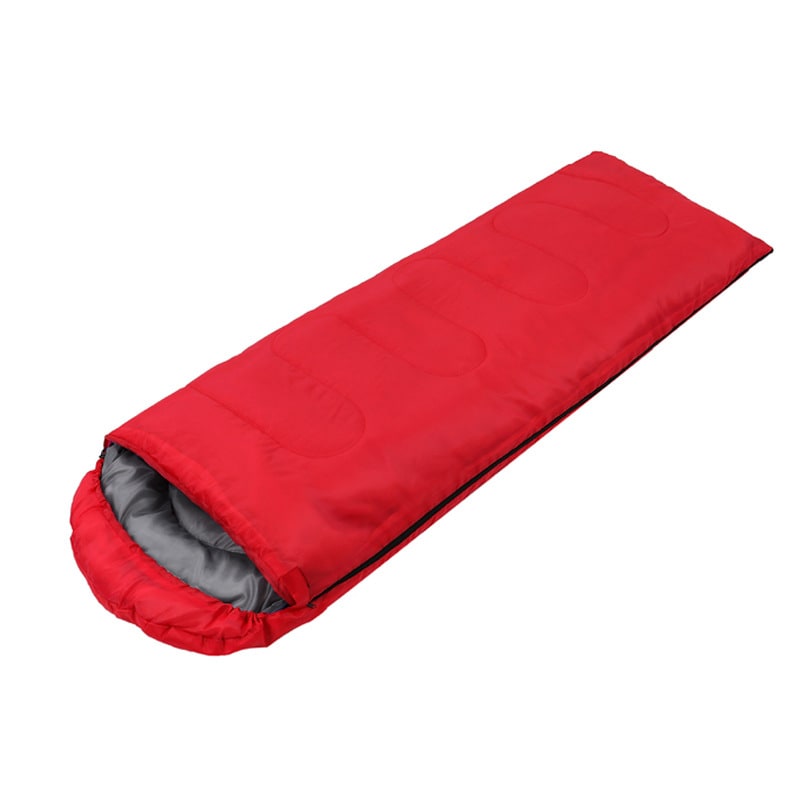 Sac de couchage à capuche avec fermeture éclair sur toute la longueur, pour le camping et la randonnée