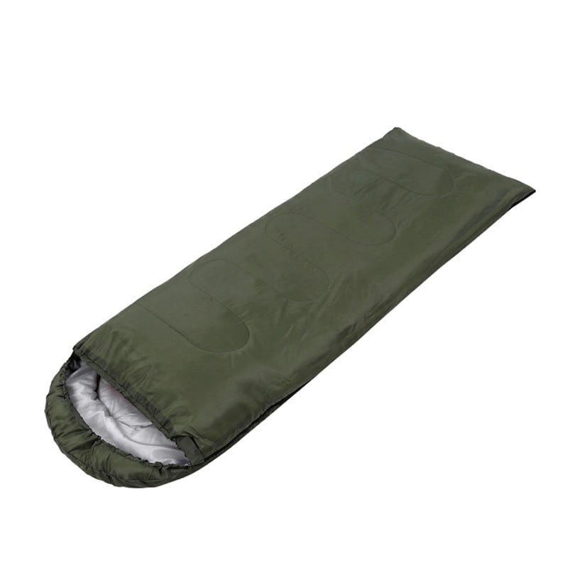 Sac de couchage à capuche avec fermeture éclair sur toute la longueur, pour le camping et la randonnée