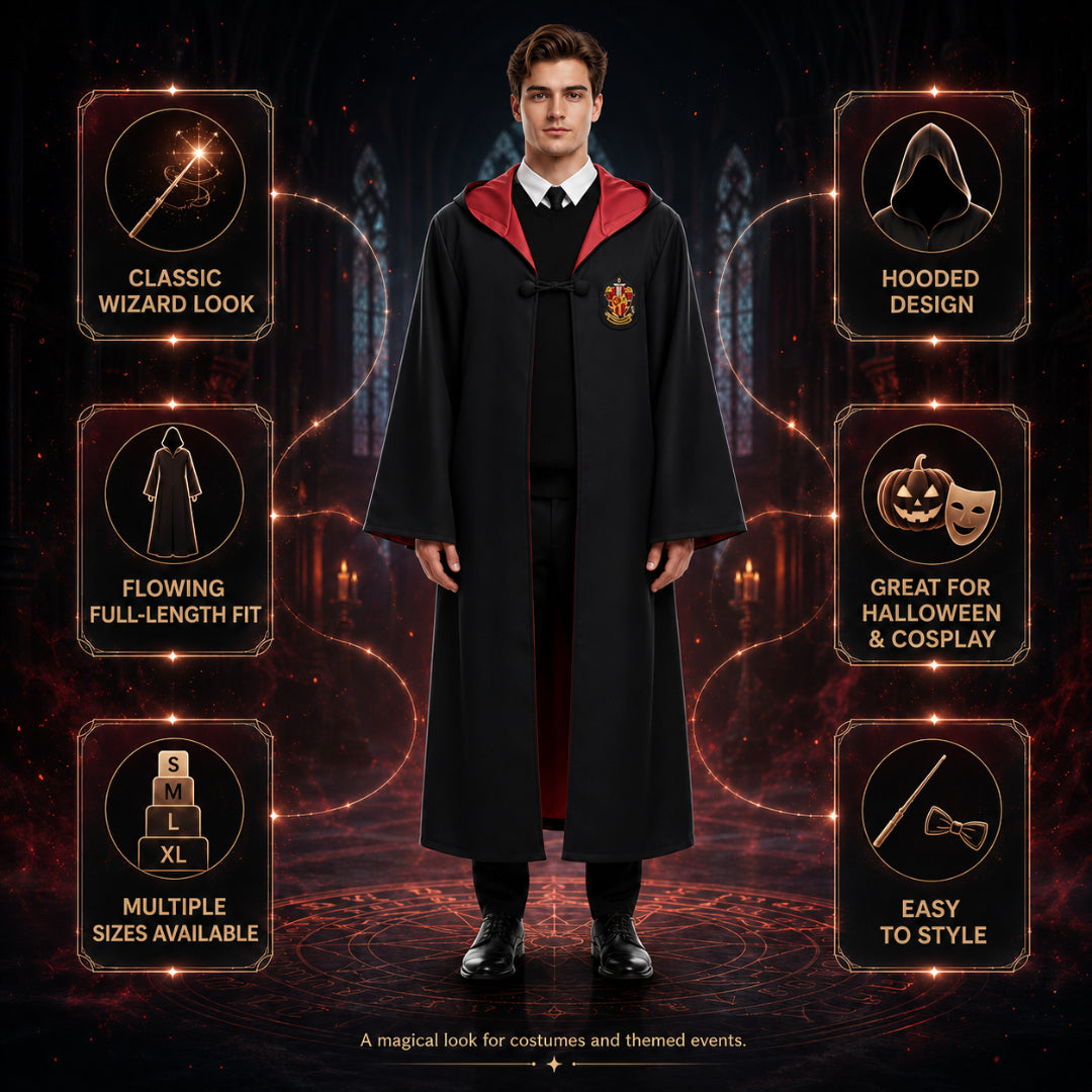 Hooded Wizard Coat Halloween Costume