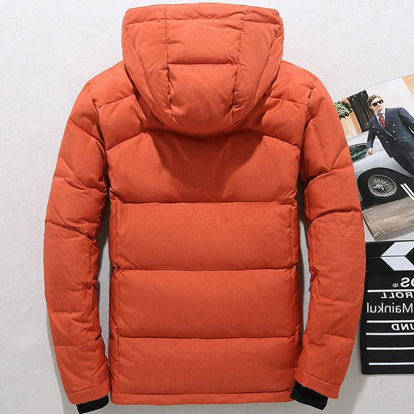 Veste d'hiver isolante en duvet de canard avec capuche amovible