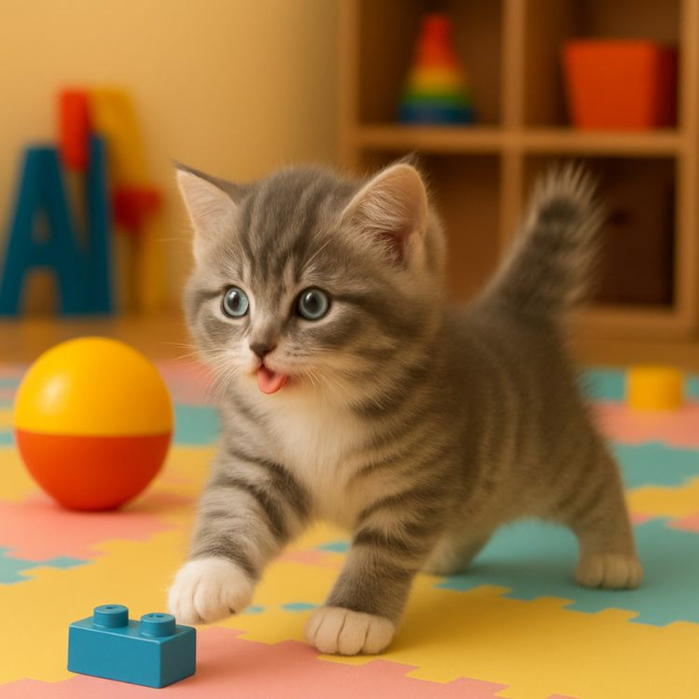 Interactive Plush Toy Cat, Realistic Tabby