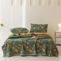 Cubrecama Jacquard con Hoja de Ginkgo - Reversible