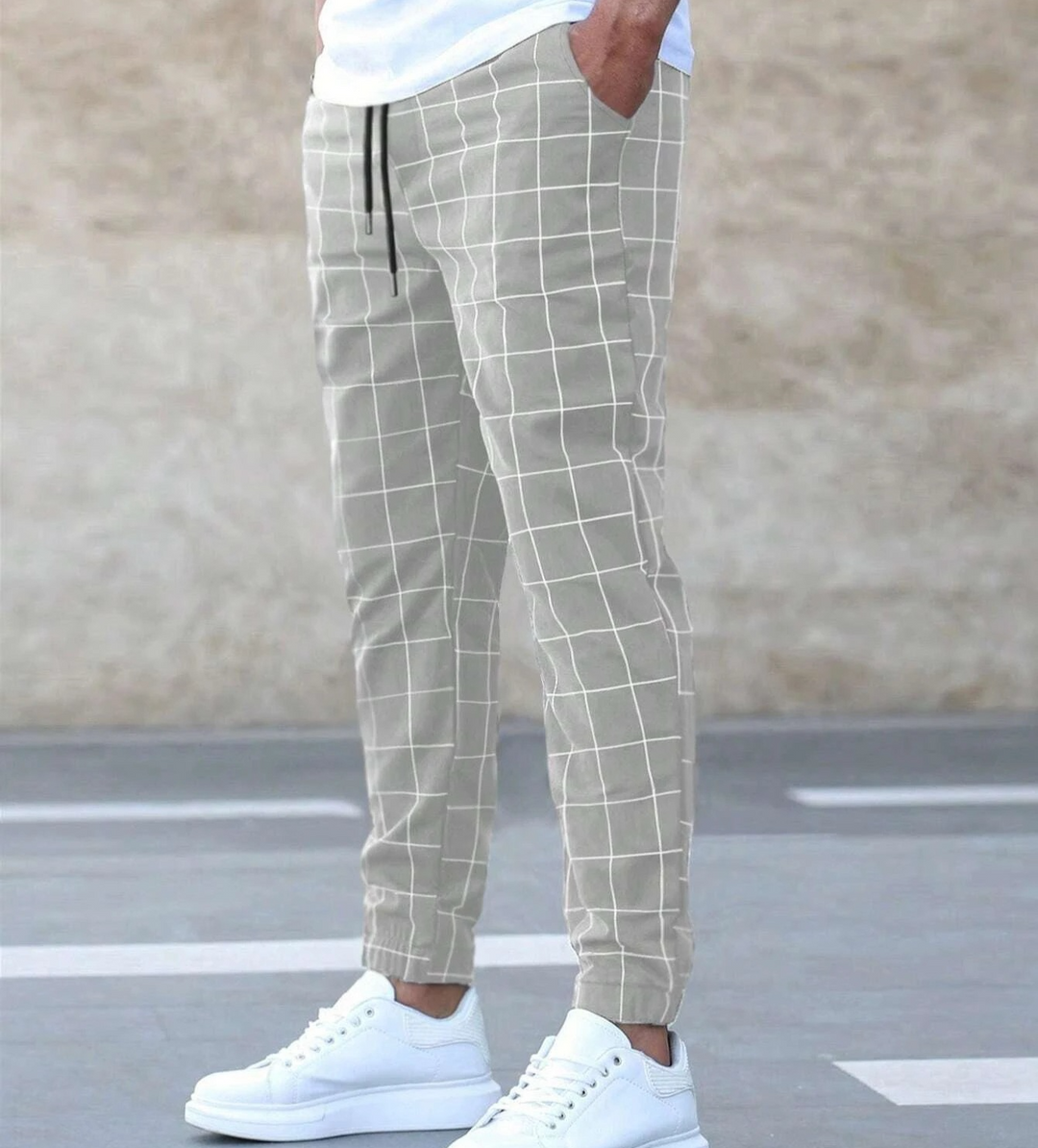 Jaxon - Pantalon à carreaux extensible avec poches