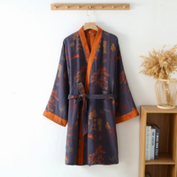 Kimono-Style Cotton Robe - Relaxed Fit, Soft Airy Weave