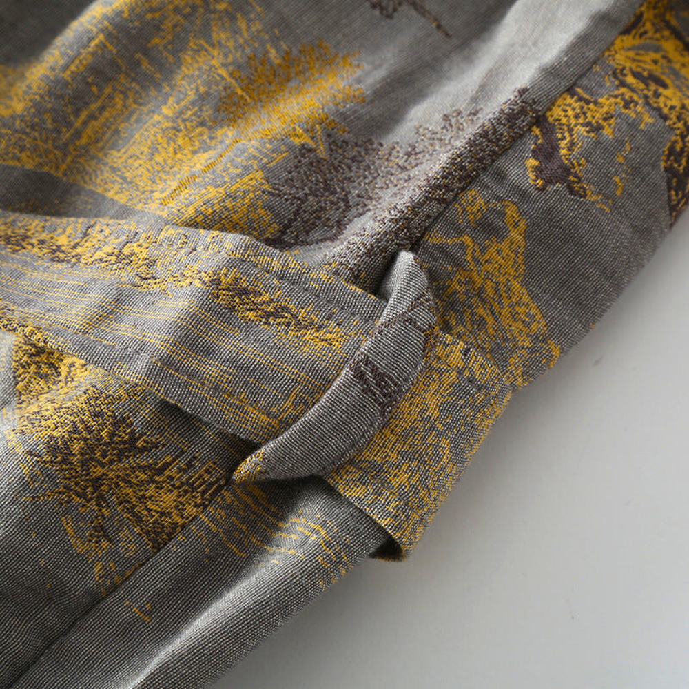 Kimono-Style Cotton Robe - Relaxed Fit, Soft Airy Weave