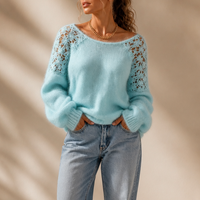Lace-Knit Look Sweater