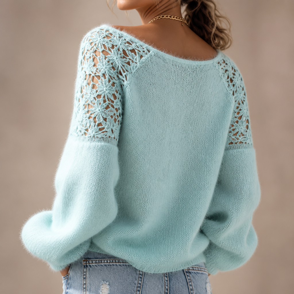 Lace-Knit Look Sweater