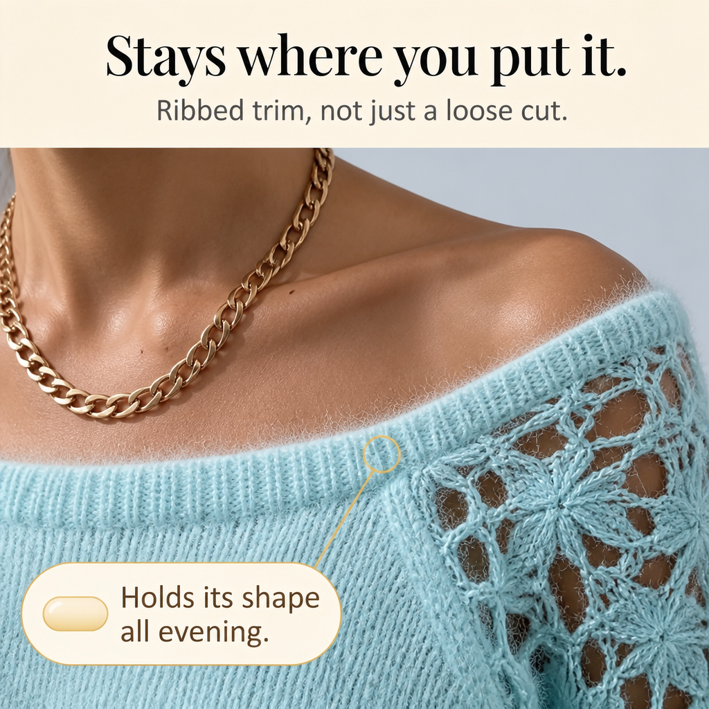 Lace-Knit Look Sweater