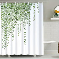 Cascading Vine Leaf Pattern Shower Curtain