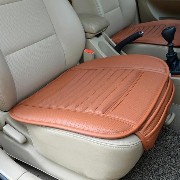 Leather Car Seat Cushion with Bamboo Charcoal for Front or Rear Seats