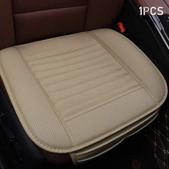 Leather Car Seat Cushion with Bamboo Charcoal for Front or Rear Seats