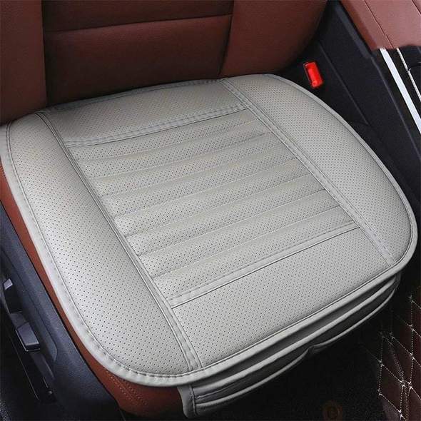 Leather Car Seat Cushion with Bamboo Charcoal for Front or Rear Seats