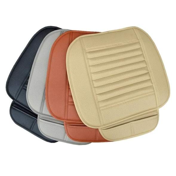 Leather Car Seat Cushion with Bamboo Charcoal for Front or Rear Seats