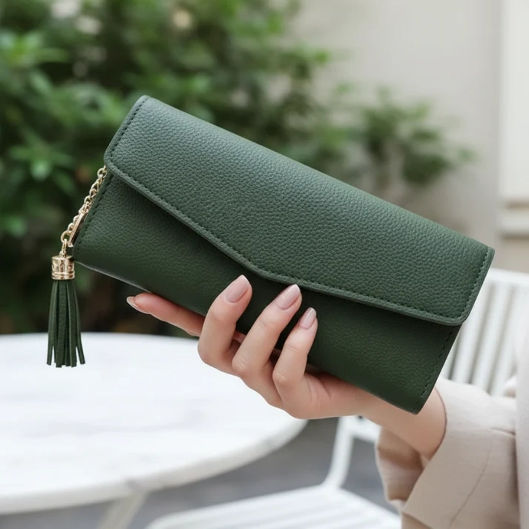 Portefeuille en cuir - style western, avec compartiments pratiques et forme fine