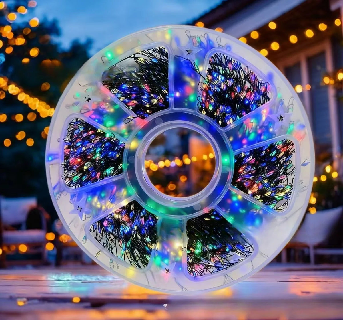 LED Cluster String Lights with Remote Control and 8 Modes