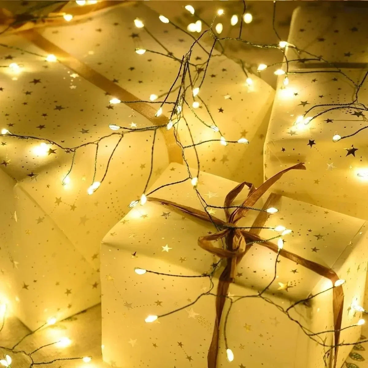LED Cluster String Lights with Remote Control and 8 Modes