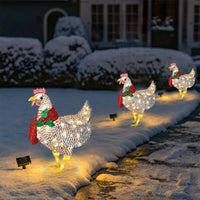 Light-Up Chicken with Scarf Christmas Decoration