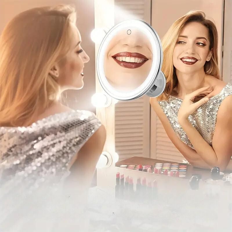 Lighted Magnifying Mirror with Suction Cup