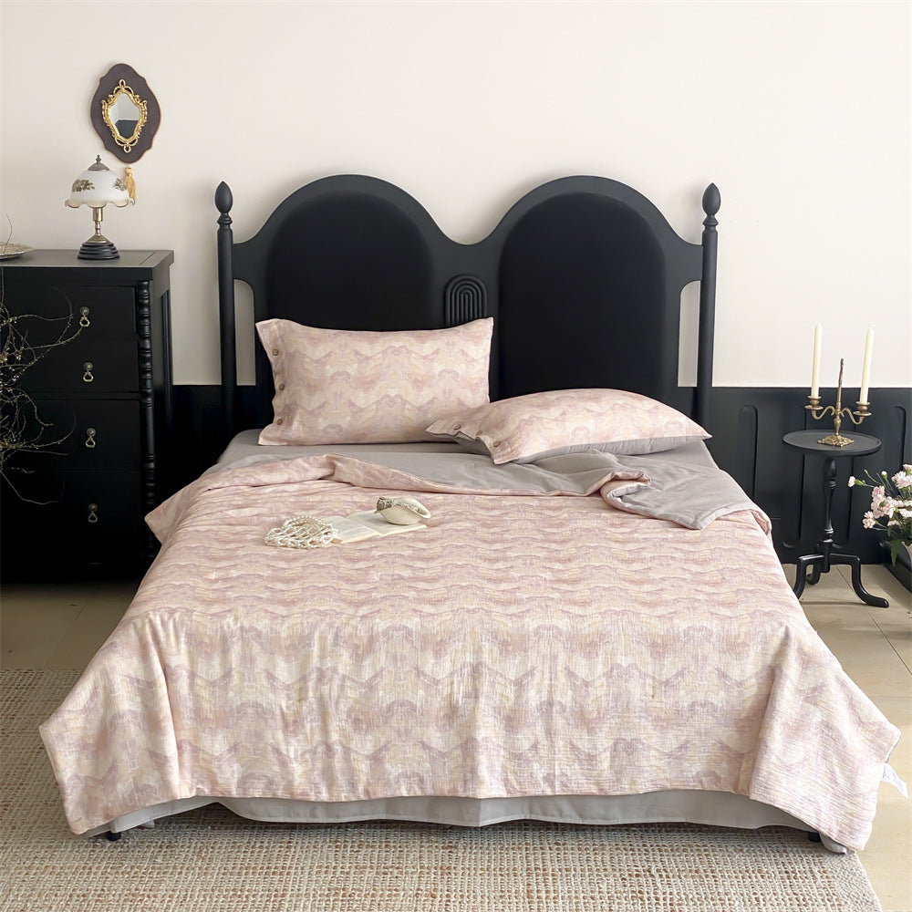 Parure de lit en jacquard mélangé au lin