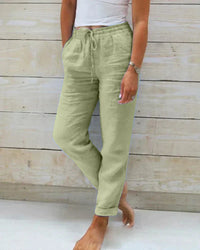 Pantalones de Lino Sueltos y Frescos para Mujer, Ajuste Holgado y Ligero