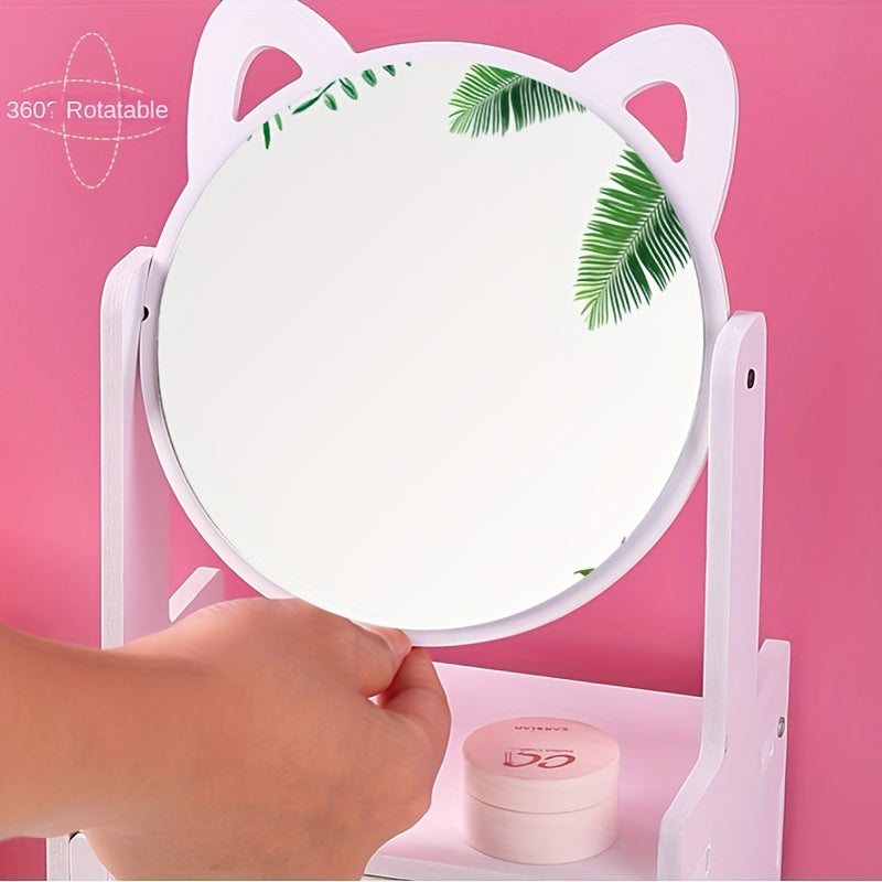 LumiCharm Elegant Makeup Mirror with Storage Drawer – Stylish Tabletop Design for a Refined Beauty Routine