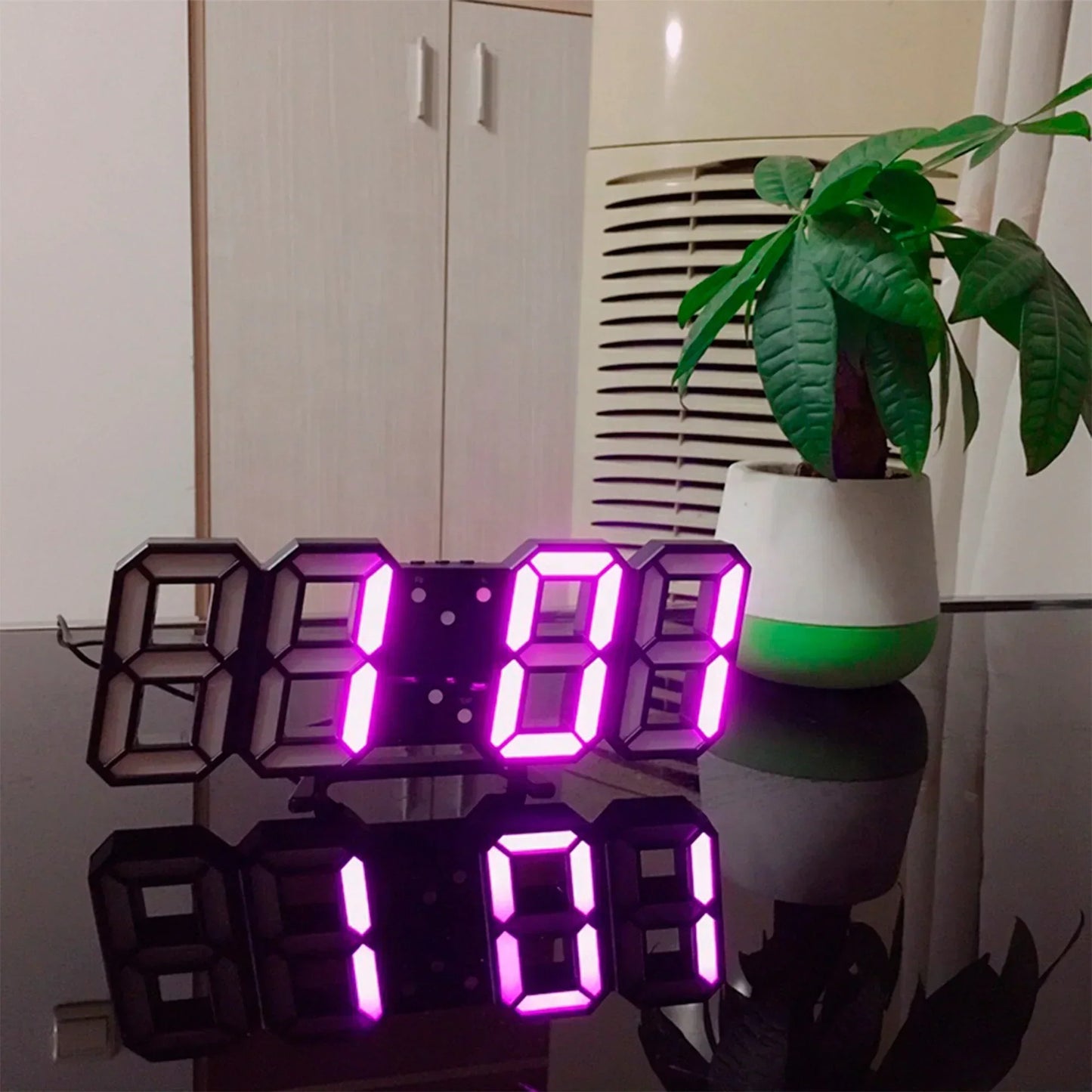 LumiSync 3D LED Wall Clock – Modern Digital Clock with Dimmable Lighting