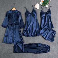 Women's Elegant Satin Lace Pajama Set