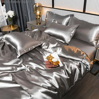 Luxury Plain Satin Duvet Cover - SilkSerenity
