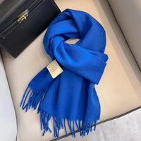 Lyvara Wool Winter Narrow Scarf Unisex Solid Color Warm And Soft