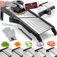 Mandoline réglable avec gants de sécurité