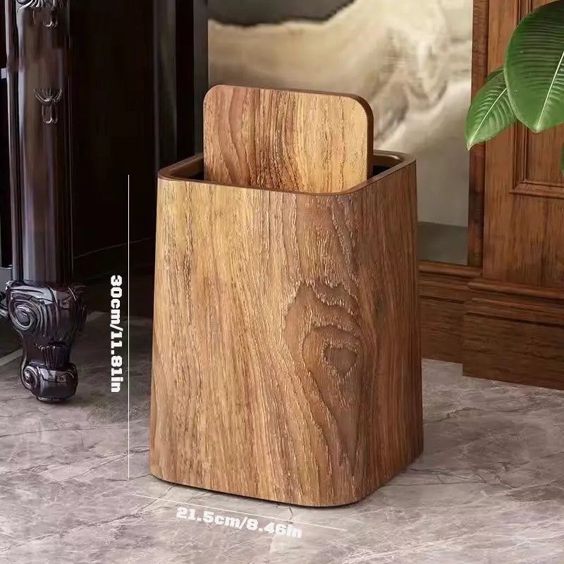 Poubelle au design marbre avec couvercle battant