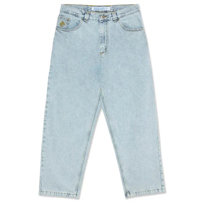 Men's Baggy Loose Fit Low Rise Wide Leg Jeans with Contrast Stitching