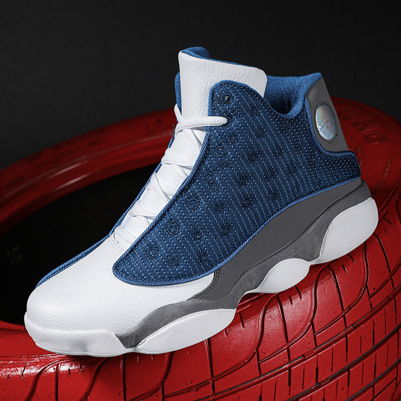 Men's Breathable High-Top Cushioned Basketball Shoes with Non-Slip Rubber Soles
